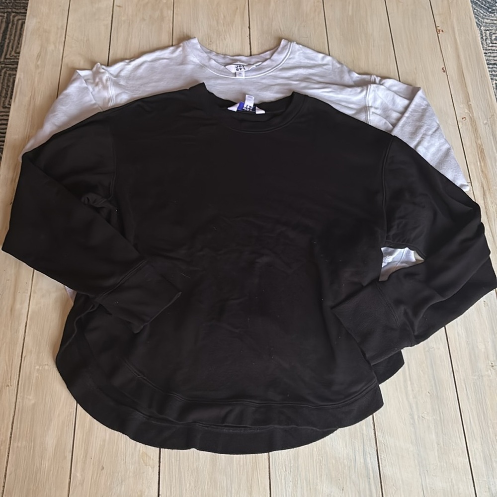 JoyLab Gray/Lavender and Black Crewneck Lightweight Sweatshirts Large